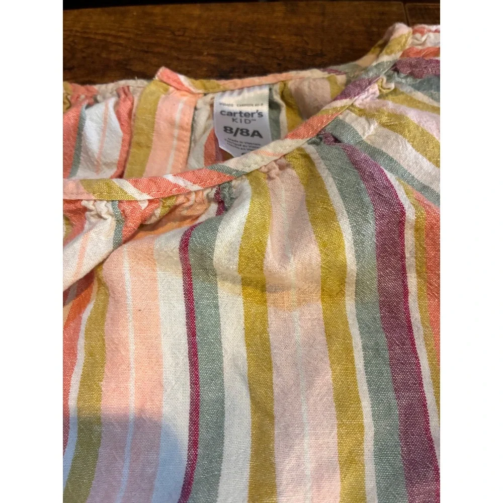 Carter's 2-Piece Skirt Set Kids 8 Multicolor Excellent Striped Boho Ruffle